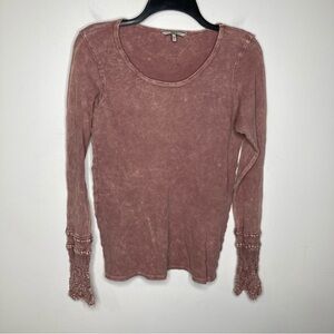 BKE acid wash waffle Knit top‎ size small